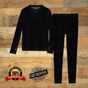Athletic Works Kids Performance Thermal Set in Black, Size L (10-12) New!
